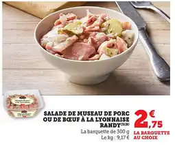 Bi1 Salade de museau de porc ou de bœuf à la lyonnaise randy offre
