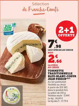 Bi1 Tommette traditionnelle bleu blanc coeur jean perrin offre