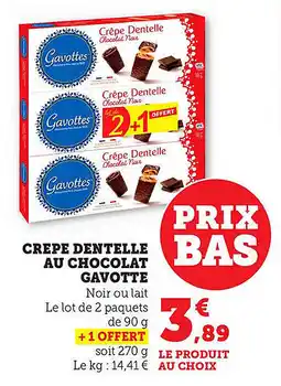 Bi1 Crepe dentelle au chocolat gavotte offre