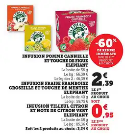 Bi1 Infusion pomme cannelle et touche de figue elephant offre