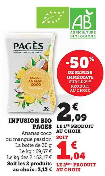 Bi1 Infusion bio pages offre
