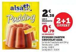 Bi1 Pudding parfum chocolat alsa offre