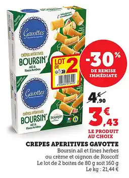 Bi1 Crepes aperitives gavotte offre