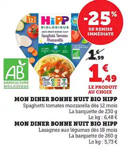 Bi1 Mon diner bonne nuit bio hipp offre