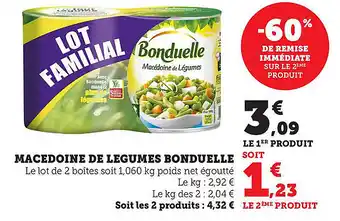 Bi1 Macedoine de legumes bonduelle offre