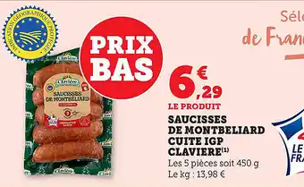 Bi1 Saucisses de montbeliard cuite igp claviere offre