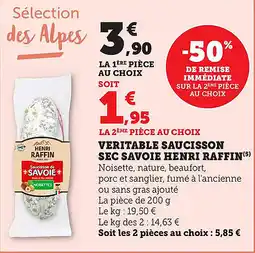 Bi1 Veritable saucisson sec savoie henri raffin offre