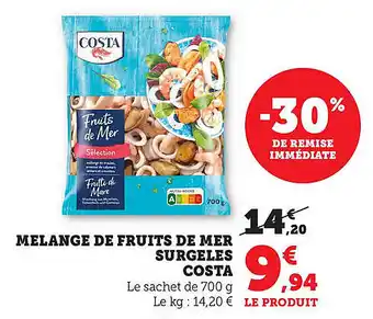 Bi1 Melange de fruits de mer surgeles costa offre