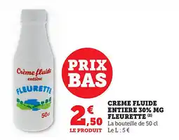 Bi1 Creme fluide entiere 30% mg fleurette offre