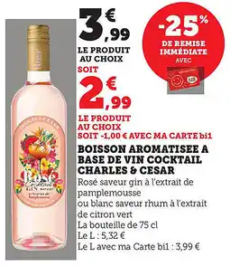 Bi1 Boisson aromatisee a base de vin cocktail charles & cesar offre