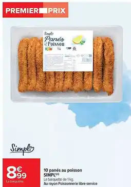 Carrefour Drive SIMPL 10 panés au poisson offre