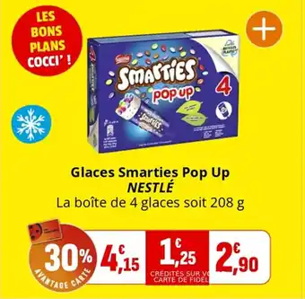 Coccinelle Supermarché Glaces smarties pop up nestlé offre