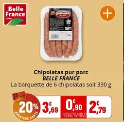 Coccinelle Supermarché Chipolatas pur porc belle france offre