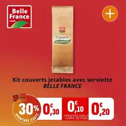 Coccinelle Supermarché Kit couverts jetables avec serviette belle france offre