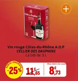 Coccinelle Supermarché Vin rouge côtes-du-rhône a.o.p cellier des dauphins offre
