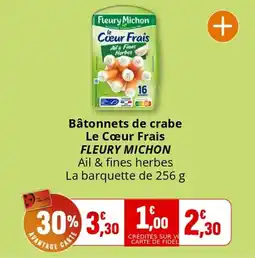 Coccinelle Supermarché Bâtonnets de crabe le cœur frais fleury michon offre