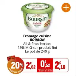 Coccinelle Supermarché Fromage cuisine boursin offre