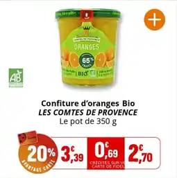 Coccinelle Supermarché Confiture d'oranges bio les comtes de provence offre
