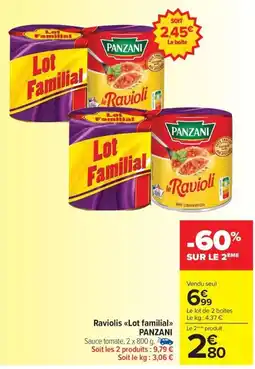 Carrefour Drive PANZANI Raviolis <<Lot familial>> offre