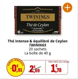 Coccinelle Supermarché Thé intense & équilibré de ceylan twinings offre