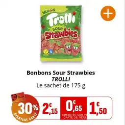 Coccinelle Supermarché Bonbons sour strawbies trolli offre