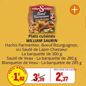 Coccinelle Supermarché Plats cuisinés william saurin offre