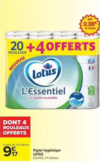 Carrefour Drive LOTUS Papier hygiénique offre