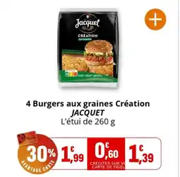 Coccinelle Supermarché 4 burgers aux graines création jacquet offre
