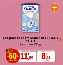 Coccinelle Supermarché Lait pour bébé croissance dès 12 mois gallia offre