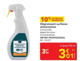 METRO Dégraissant surfaces alimentaires offre