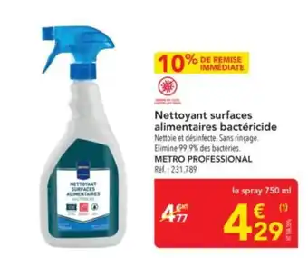 METRO Nettoyant surfaces alimentaires bactericide offre