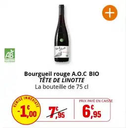 Coccinelle SupermarchĂ© Bourgueil rouge a.o.c bio tĂȘte de linotte offre