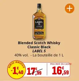 Coccinelle Supermarché Blended scotch whisky classic black label 5 offre