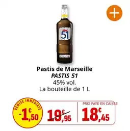 Coccinelle Supermarché Pastis de marseille pastis 51 offre