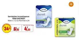 Coccinelle Supermarché Serviettes incontinence tena discreet offre