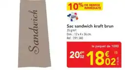 METRO Sac sandwich kraft brun offre