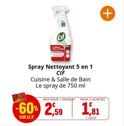 Coccinelle Supermarché Spray nettoyant 5 en 1 cif offre