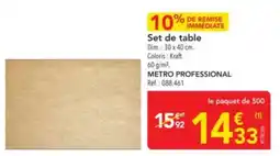 METRO Set de table Dim.: 30 x 40 cm. offre