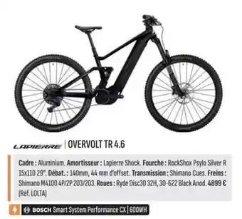 Culture Vélo Lapierre - overvolt tr 4.6 offre