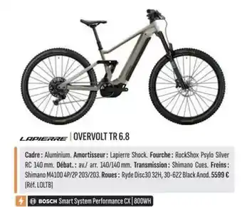 Culture Vélo Lapierre - overvolt tr 6.8 offre