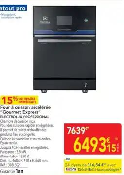 METRO Four à cuisson accélérée "gourmet express" electrolux professional offre