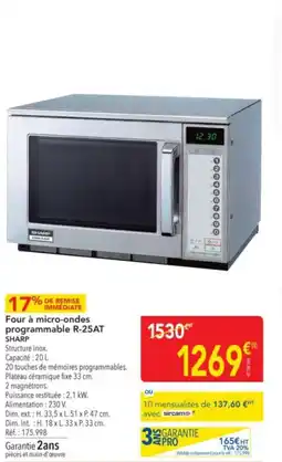 METRO SHARP Four à micro-ondes programmable R-25AT offre