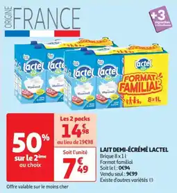 Auchan Drive Lait demi-écrémé lactel offre