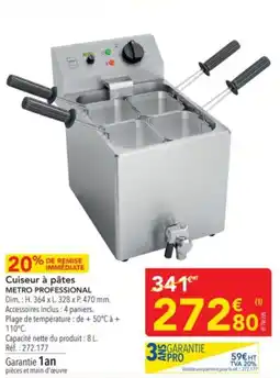 METRO Cuiseur à pâtes metro professional offre