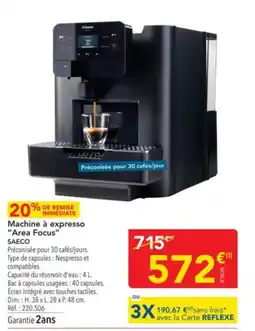 METRO SAECO Machine à expresso "Area Focus" offre