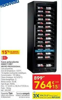 METRO Cave polyvalente gwc1150 metro professional offre