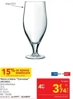 METRO ARCOROC Verre à bière "Cervoise" offre