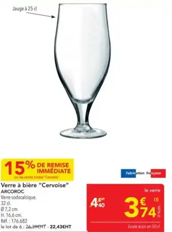 METRO ARCOROC Verre à bière "Cervoise" offre