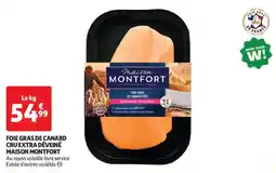 Auchan Drive Foie gras de canard cru extra déveiné maison montfort offre