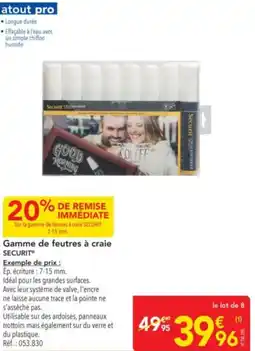 METRO Gamme de feutres à craie SECURIT offre